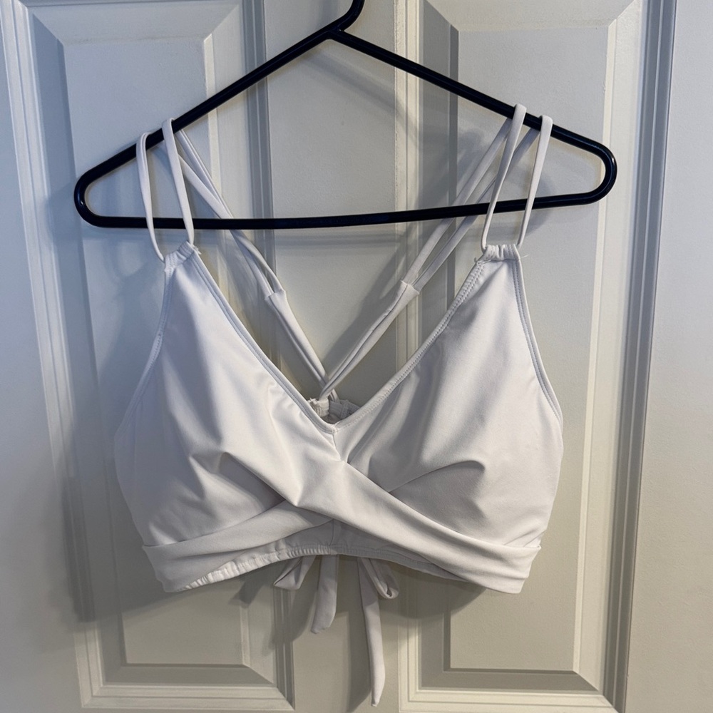 White Cross-Front Bikini Top